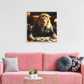 Lion in a Suit Canvas Afdruk (Insitu (Woonkamer))