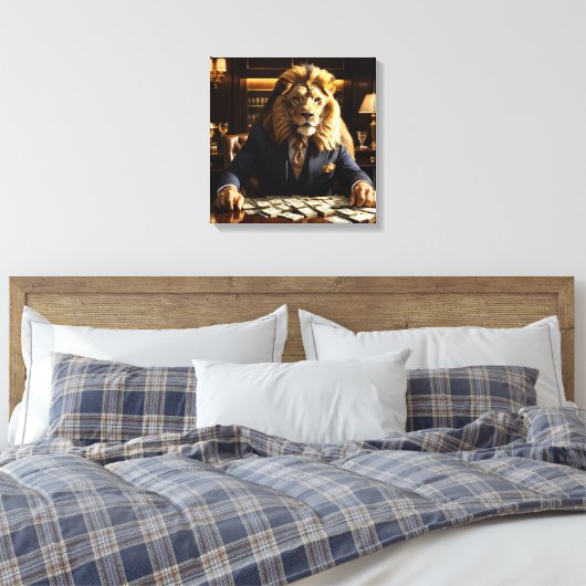 Lion in a Suit Canvas Afdruk (Insitu (Slaapkamer))