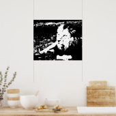 Lion in Black and White Poster (Keuken)