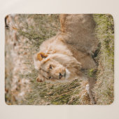 LION IN DE GRAS SHERPA DEKEN (Voorkant (horizontaal))