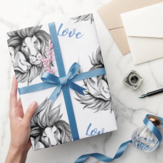 Lion in Love Cadeaupapier