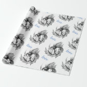 Lion in Love Cadeaupapier (Uitgerold)