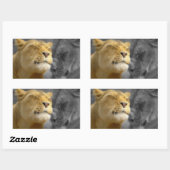 Lion in Love Rechthoekige Sticker (Vel)