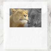 Lion in Love Rechthoekige Sticker (Tas)