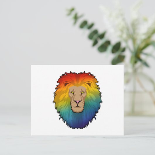 Lion in Rainbow Colours Briefkaart (Staand voorkant)