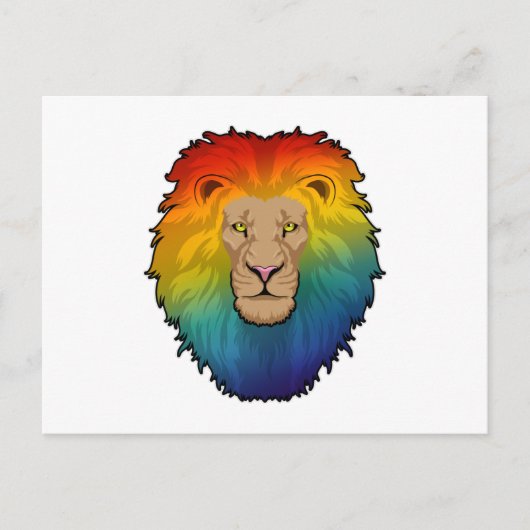 Lion in Rainbow Colours Briefkaart (Voorkant)