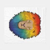 Lion in Rainbow Colours Fleece Deken (Voorkant (Horizontaal))