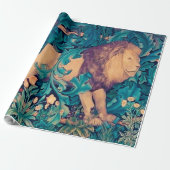 Lion in The Forest, William Morris Cadeaupapier (Uitgerold)