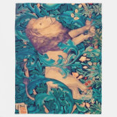 Lion in The Forest, William Morris Fleece Deken (Voorkant)