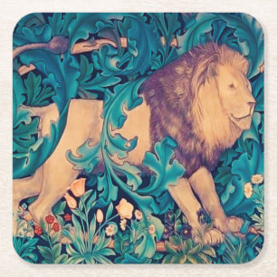 Lion in The Forest, William Morris Kartonnen Onderzetters