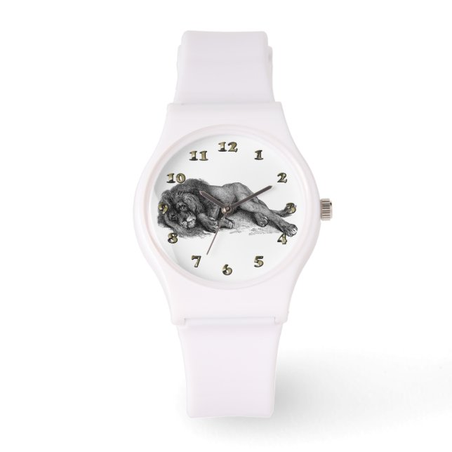 Lion in vectormodus horloge (Voorkant)