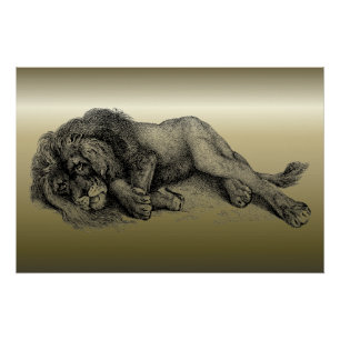 Lion in vectormodus perfect poster