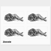 Lion in vectormodus rechthoekige sticker (Vel)