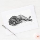 Lion in vectormodus rechthoekige sticker (Envelop)