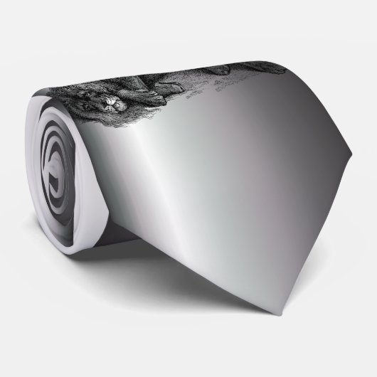 Lion in vectormodus stropdas (Opgerold)