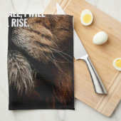 Lion Inspiration - Herfst en Rise - Motivatie Theedoek (Quarter Fold)