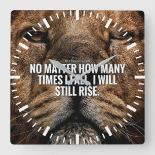 Lion Inspiration - Herfst en Rise - Motivatie Vierkante Klok