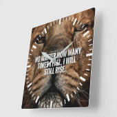Lion Inspiration - Herfst en Rise - Motivatie Vierkante Klok (Hoek)