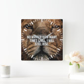 Lion Inspiration - Herfst en Rise - Motivatie Vierkante Klok (Huis)