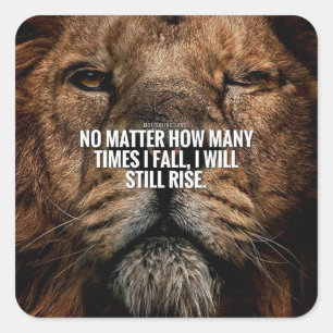 Lion Inspiration - Herfst en Rise - Motivatie Vierkante Sticker