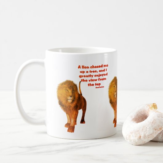 Lion Inspirerend Confucius Attitude Quote Koffiemok (Met donut)