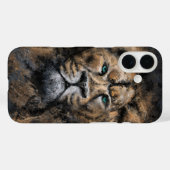 Lion iPhone hoesje met groene ogen (Achterkant (horizontaal))