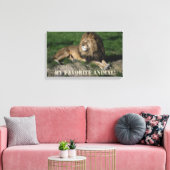 Lion is mijn favoriete dier. canvas afdruk (Insitu (Woonkamer))