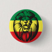 Lion Jah Rastafari Rasta Reggae Roots Button (Voorkant)
