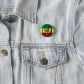 Lion Jah Rastafari Rasta Reggae Roots Button (In situ)