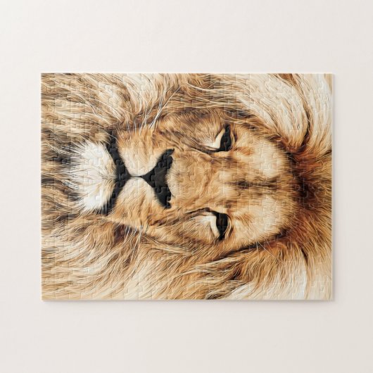Lion Jigzaag Puzzle Face Legpuzzel (Horizontaal)