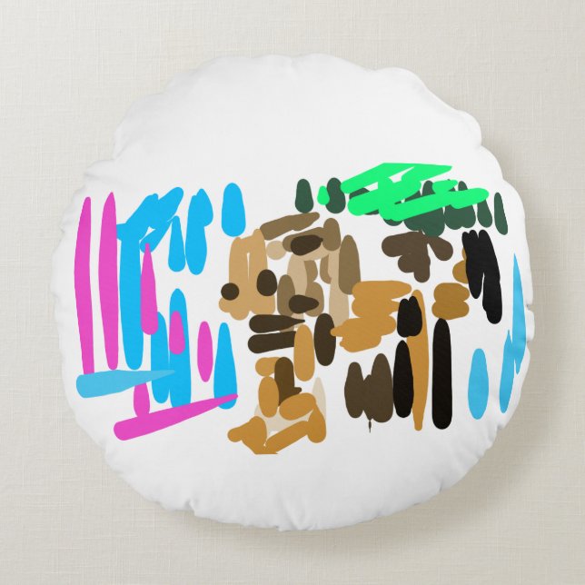 Lion joy rond kussen (Voorkant)