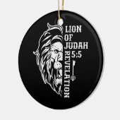 Lion Judah 5 Christelijk grafisch ontwerp Christi Keramisch Ornament (Links)