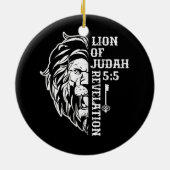 Lion Judah 5 Christelijk grafisch ontwerp Christi Keramisch Ornament (Achterkant)
