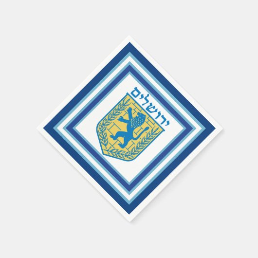 Lion Judah Emblem Jerusalem Hebrew Servetten (Hoek)