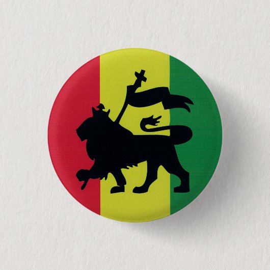 Lion Judah Empire Ethiopia Rasta Reggae Roots B Ronde Button 3,2 Cm (Voorkant)