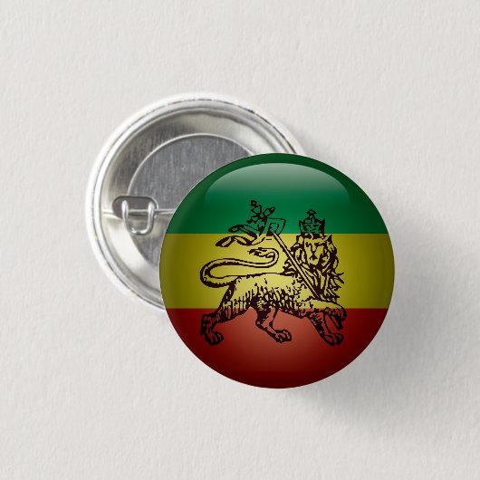 Lion Judah Ethiopia Pin Ronde Button 3,2 Cm (Voorkant /achterkant)