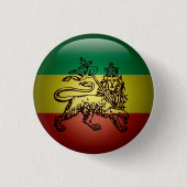 Lion Judah Ethiopia Pin Ronde Button 3,2 Cm (Voorkant)