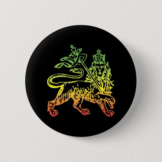 Lion Judah Ethiopia Ronde Button 5,7 Cm (Voorkant)