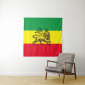 Lion Judah Ethiopian Flag Wandkleed (In situ)
