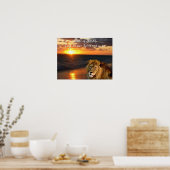 Lion Judah Greeting Inspirerend Religieus Poster (Keuken)
