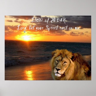 Lion Judah Greeting Inspirerend Religieus Poster