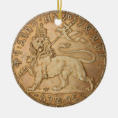 Lion Judah Haile Selassie I Jah Rastafari HIM  Keramisch Ornament (Voorkant)