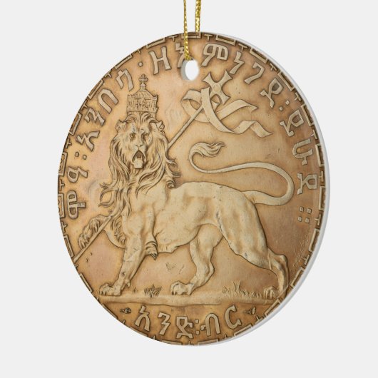 Lion Judah Haile Selassie I Jah Rastafari HIM  Keramisch Ornament (Links)