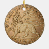 Lion Judah Haile Selassie I Jah Rastafari HIM  Keramisch Ornament (Achterkant)