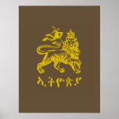 Lion Judah Haile Selassie I Jah Rastafari HIM Poster (Voorkant)