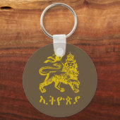 Lion Judah Haile Selassie I Jah Rastafari HIM  Sleutelhanger (Voorkant)