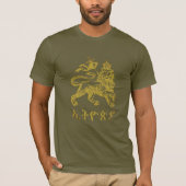 Lion Judah Haile Selassie I Jah Rastafari HIM T-shirt (Voorkant)