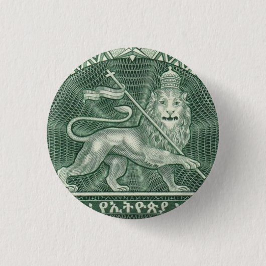 Lion Judah Jah Rastafari Reggae Rasta Button (Voorkant)