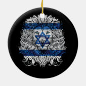 Lion Judah Joodse Pride Israel Flag Jerusalem H Keramisch Ornament (Achterkant)