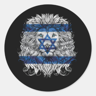 Lion Judah Joodse Pride Israel Flag Jerusalem H Ronde Sticker